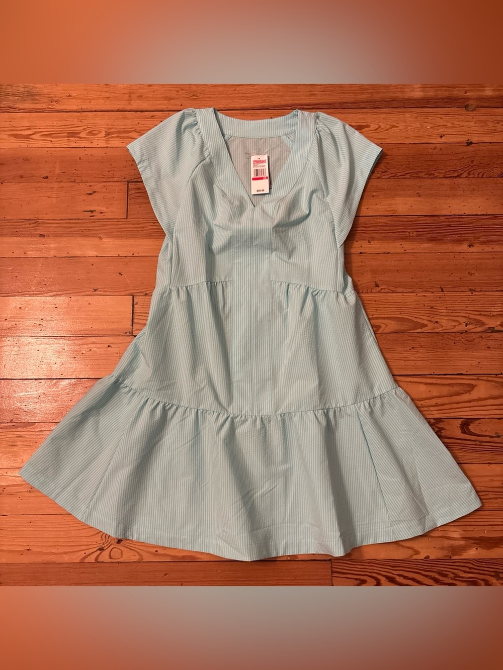 Vineyard Vines Harbor Tiered Dress New XS Island Paradise Striped Blue
